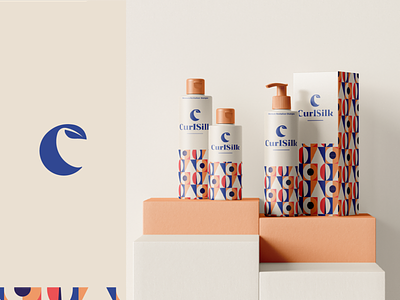 CurlSilk - packaging design branding c logo geometric hair hair salon haircare leaf logo package packaging packagingdesign pattern product page