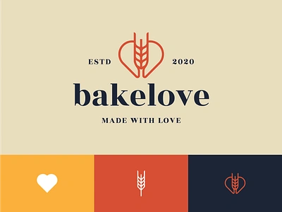 Bakery branding. bakery brand identity branding colour food heart logo logodesigner logomark packaging wheat