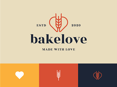 Bakery branding. bakery brand identity branding colour food heart logo logodesigner logomark packaging wheat
