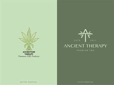Ancient Therapy - CBD Logo redesign branding cannabis cbd ecommerce green hemp identity leaf leaves natural organic plant rebrand redesign wellness