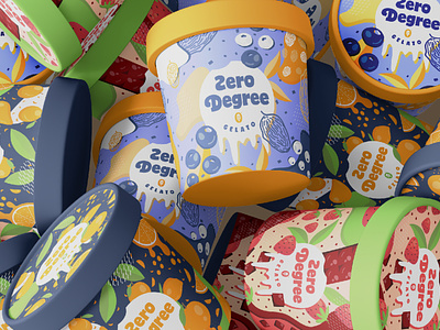Zero Degree Gelato - Branding Design branding colour dessert food food branding food packaging ice ice cream logo packaging packaging designer