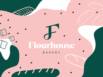 Flourhouse - Bakery Branding bakery branding bread color f f logo food food branding label logo logodesigner package packaging pink symbol