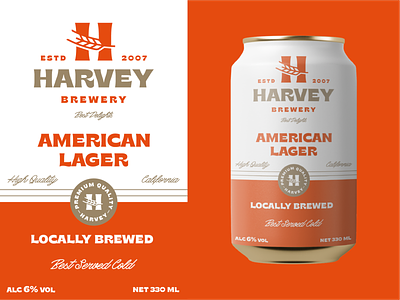 Harvey Brewery - Beer Can Design beer beer can beer label beer packaging branding brewery label label design logo packaging wheat