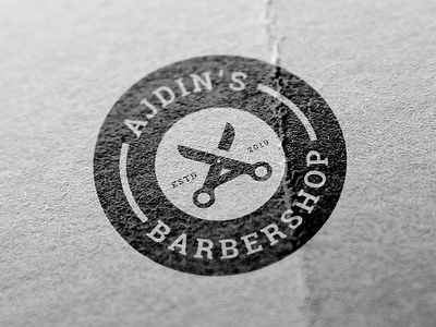 Mockup for my local Barber! a letter badgedesign barbershop barbershop logo black and white logo mark symbol icon scissors vintage badge