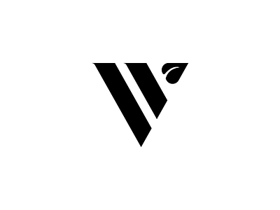 V leaf logo design. black and white leaf logo logodesigner logomark v logo vegan
