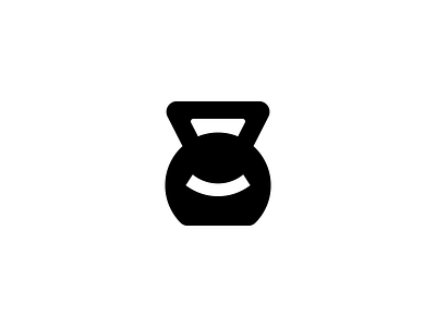 Smile kettlebell black and white kettle bell logo negative space logo smile