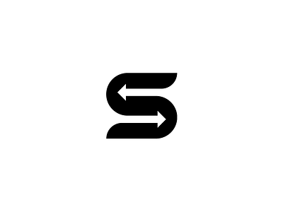 S arrow logo design mark.