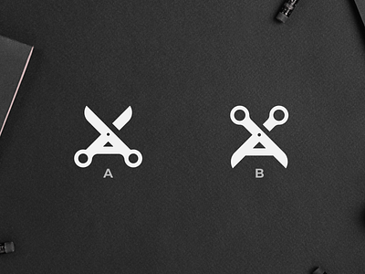 A + scissors barbershop logo a logo barber logo barbershop black and white clever logo minimalist logo scissors