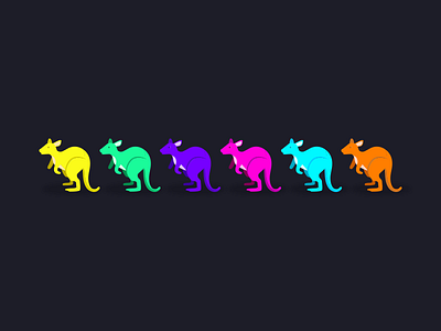 Roos icon kangaroo rainbow vector