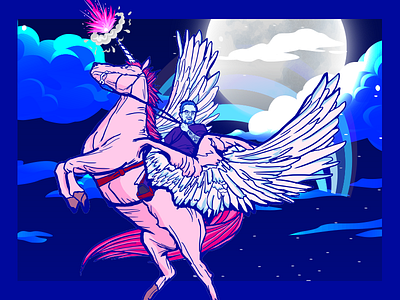 Jeremy Series flat illustration unicorn