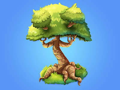 Tree adobephotoshop character cute design game illustration paint tree