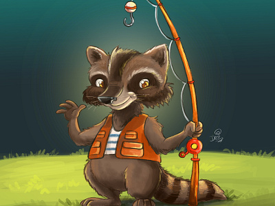 Mr Raccoon adobephotoshop animal art character cute furry game illustration raccoon