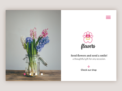 Daily UI #003 — Landing Page challenge daily dailyui flower flowers landing landing page page ui ui challenge ux