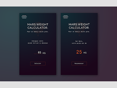 Mars Weight Calculator - Daily Ui Challenge #004