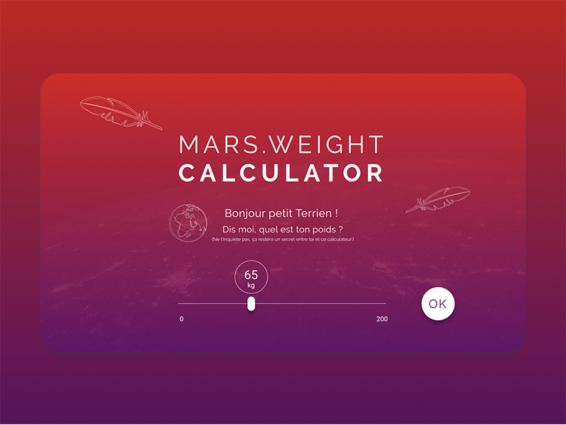Mars Weight Calculator V2 by Marine Piette on Dribbble