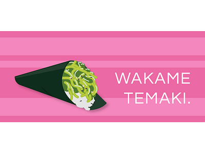 Wakame Temaki eat food japanese pink restaurant rice sushi temaki vectorial wakame
