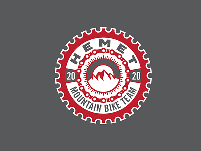 Hemet Mountain Bike Team badge bike chain gear graphic illustration logo logo design logodesign mountain bike mountains tshirt