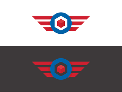 Captain Cube 3d brand design branding cube design identity logo logo design logodesign logodesigns logomark logos logotype wings