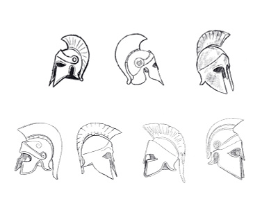 Adelphi Helmets brand branding brian white drawing greek helmet helmets logo logodesign logos sketch