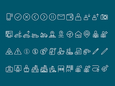 Driver web app icon set