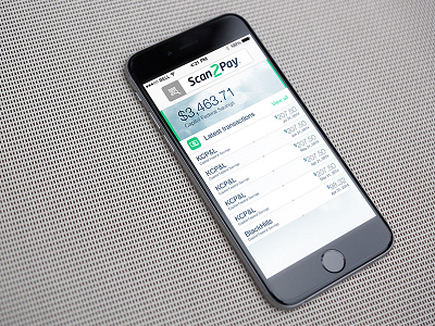 Scan 2 Pay app brian white green iphone app logo scan trilion studios ui ux