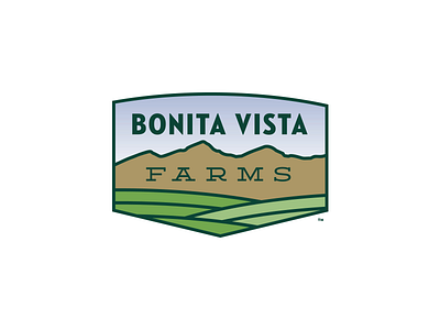 Bonita Vista Farms brian white crest farm illustration land logo mountains trilion studios