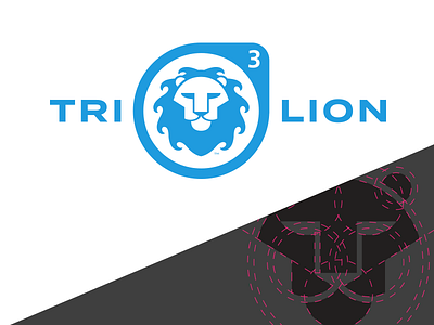 TriLion Studios 2016 3 blue brand branding illustration lion logo trilion waves