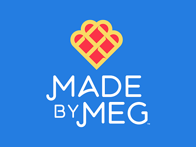 Made by Meg logo blue branding brian white font heart logo logos red trilion studios type weave