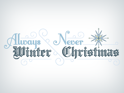 Always Winter blue christmas curls gothic illustration light blue logo narnia script snowflake star type type treatment vector winter