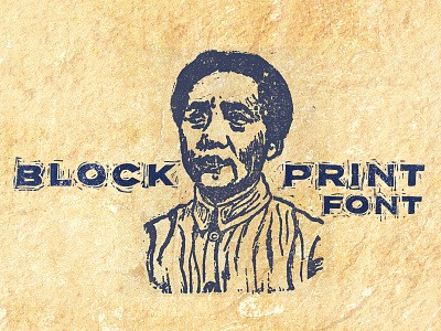 Blockprint Font block print font for sale goods grunge inked print printed sans serif