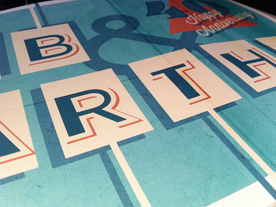 40th Anniversary 40th anniversary blue bob dark blue happy illustration illustrator life martha offset orange poster print retro rough script typography vector