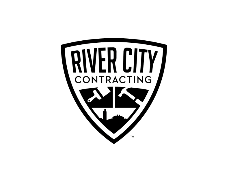 River City badge brand branding contracting logo logo design logos mark vector