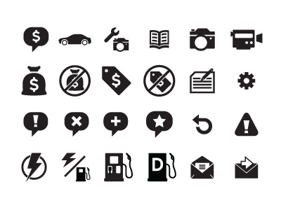 AutoFlipr Icons black bubbles car gas icon iconic icons money note photo vector video