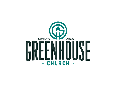 GreenHouse Church badge logo church branding details house icon idenitity lockup logo negative space