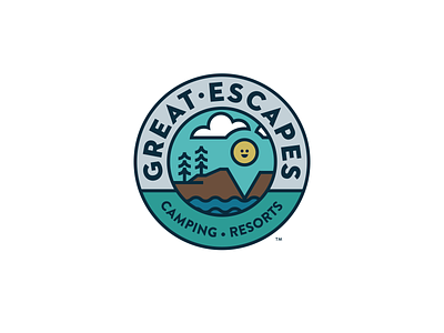 Great Escapes RV Resort badge hunting badge logo brand and identity branding camping identity branding illustration art logo logo design logotype vector art