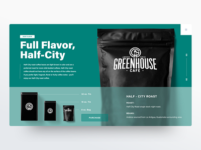 Greenhouse Half-City branding coffee ecommerce logo packaging typography ui ui design web website