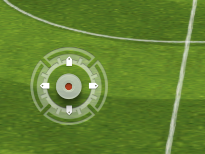 Joystick app arrows direction football game green grey ios ipad joystick overlay red shadow soccer technical translucent vector