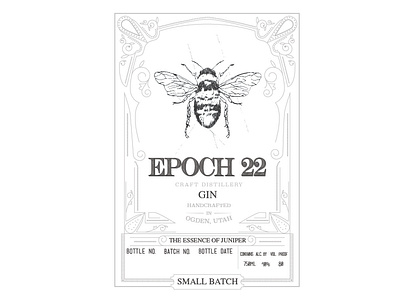 Epoch 22 Gin alcohol branding design distillery illustration logo package package design package mockup packagedesign packaging typography