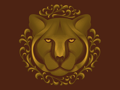 Mountain Lion Illustration custom filigree illustration linework lion mountain mountain lion