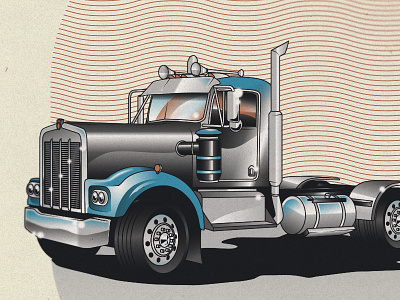 Truck artwork diesel illustration linework nevada semitruck trucker trucking