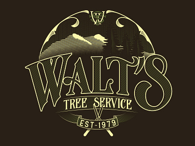 Walts Tree Service Typography handlettering logo monogram nevada reno tree service trees type typography