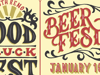 Food Truck Fest/Beer Fest Typography beer beer fest food truck handlettering logo monogram nevada reno type typography