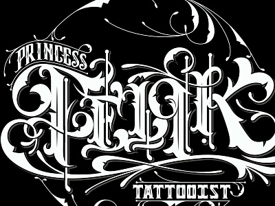 Princess Felik felik handlettering logo monogram nevada princess reno tattoo tattooing tattooist type typography