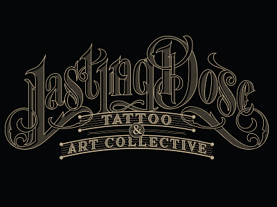 Lasting Dose Tattoo & Art Collective art branding handlettering logo nevada reno script tattoo type typography