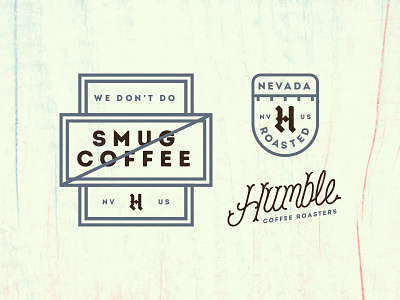 Humble Coffee Roasters Brand Elements brand coffee company elements handtype humble roasters script smug