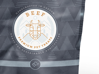 Dog Treat Packaging WIP badge beef chow cow dog grass fed oregon pattern pet puppy treats