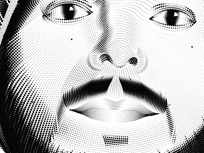 ZR Portrait Detail beard busque detail dots electronic engraving face illustration mustache portrait