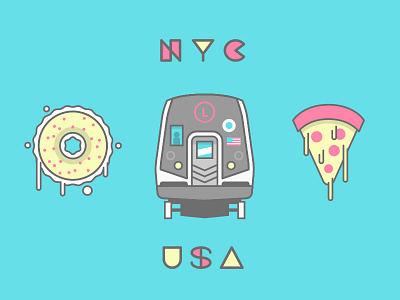 NYC bagels brooklyn new york city pizza subway typography williamsburg