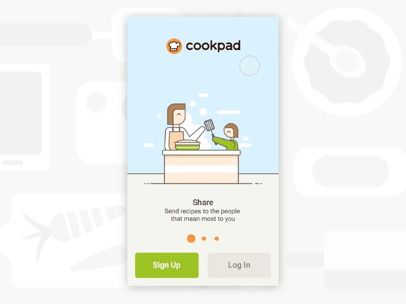 Cookpad Onboarding Experiment book cooking cookpad family food globe japan kitchen onboarding recipe social tokyo