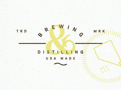 Brewing & Distilling ampersand badge branding brewing distilling handlettering handtype nevada reno typography